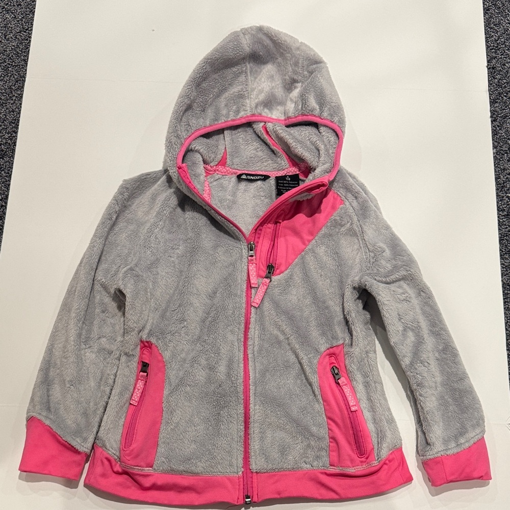Snozu Gray and Pink Kids Hoodie
